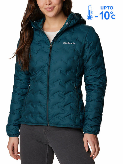 Columbia Women Blue Omni-Heat Reflective Delta Ridge Hooded Down Jacket