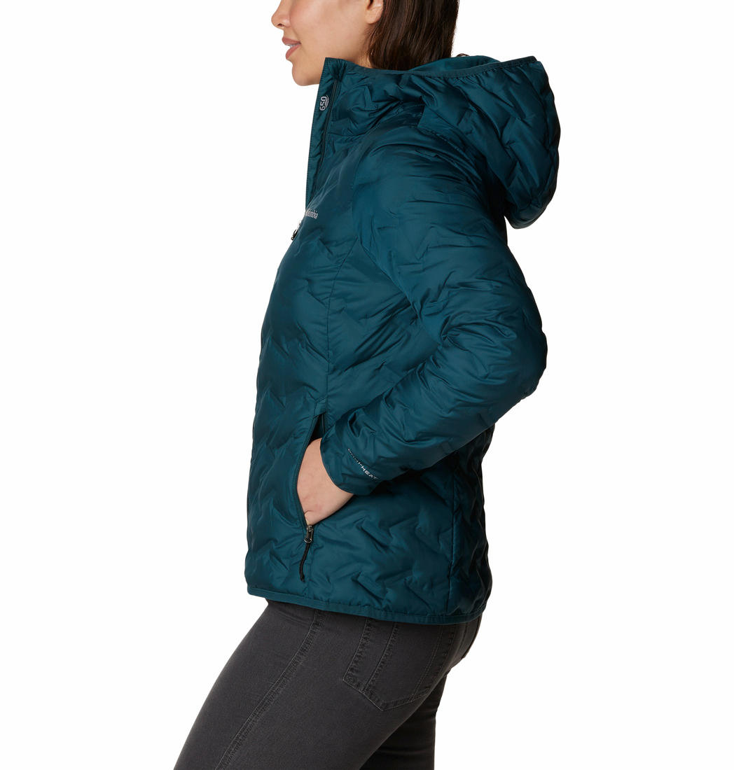 Columbia Women Navy Blue Delta Ridge Down Hooded Jacket