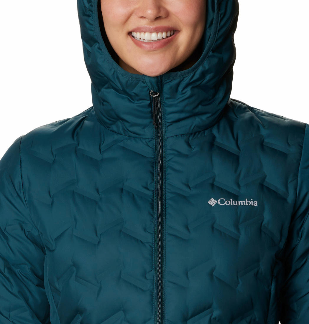 Columbia Women Navy Blue Delta Ridge Down Hooded Jacket