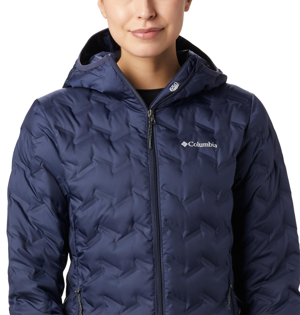 Columbia Women Blue Omni-Heat Reflective Delta Ridge Hooded Down Jacket