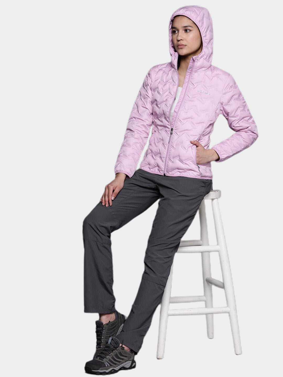 Columbia Women Purple Omni-Heat Reflective Delta Ridge Hooded Down Jacket