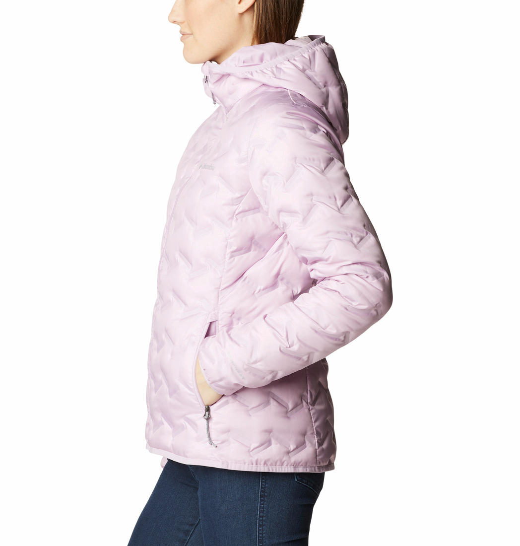 Columbia Women Purple Omni-Heat Reflective Delta Ridge Hooded Down Jacket