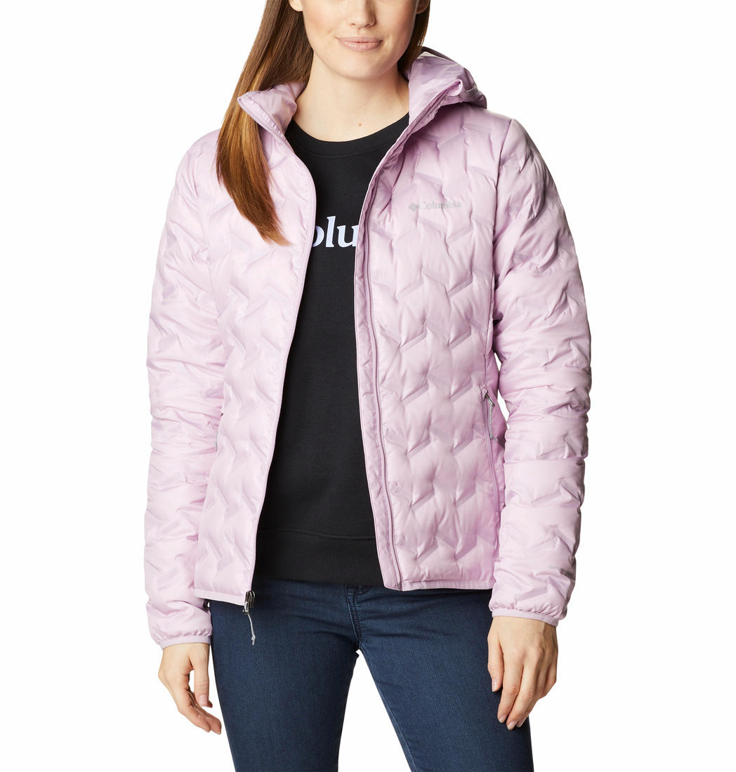 Columbia Women Purple Omni-Heat Reflective Delta Ridge Hooded Down Jacket