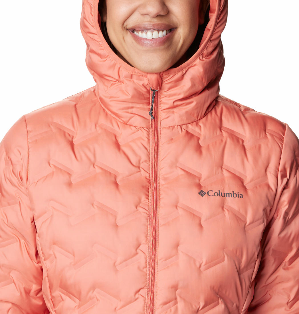 Columbia Women Peach Delta Ridge Down Hooded Jacket