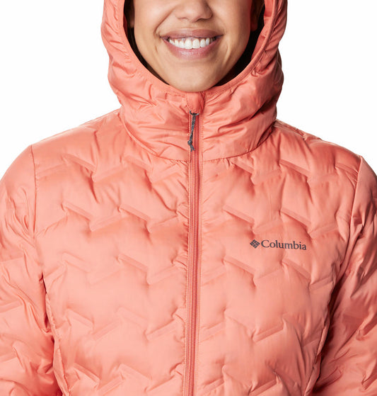 Columbia Women Peach Delta Ridge Down Hooded Jacket