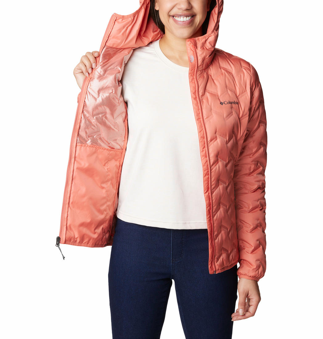 Columbia Women Peach Delta Ridge Down Hooded Jacket