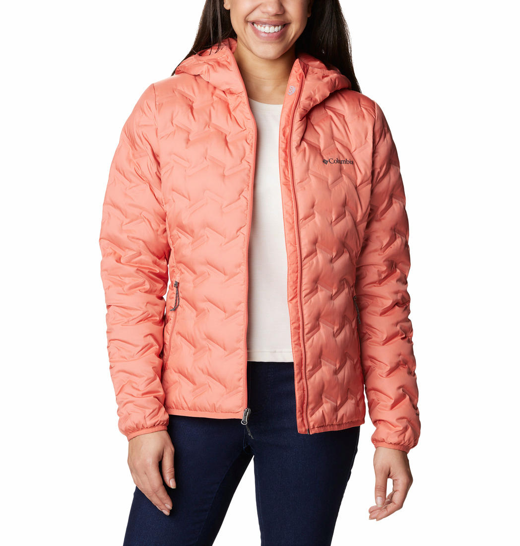 Columbia Women Peach Delta Ridge Down Hooded Jacket