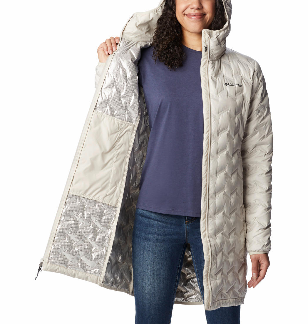 Columbia Women Beige Delta Ridge Long Down Jacket