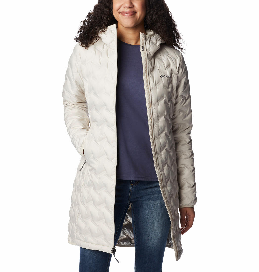 Columbia Women Beige Delta Ridge Long Down Jacket
