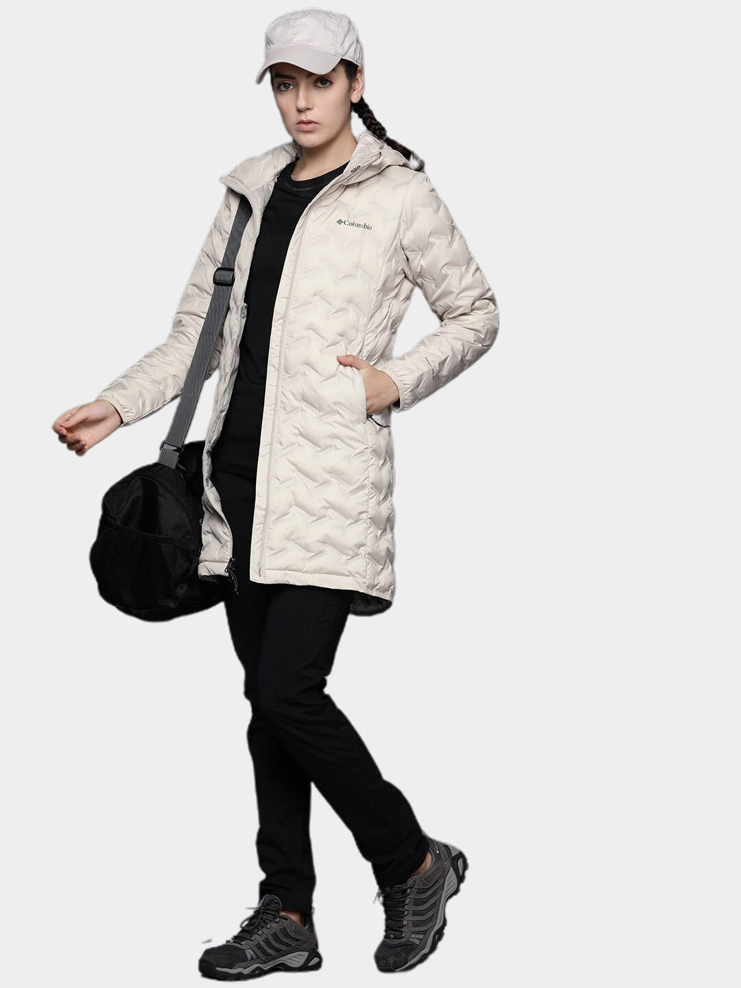 Columbia Women Beige Delta Ridge Long Down Jacket