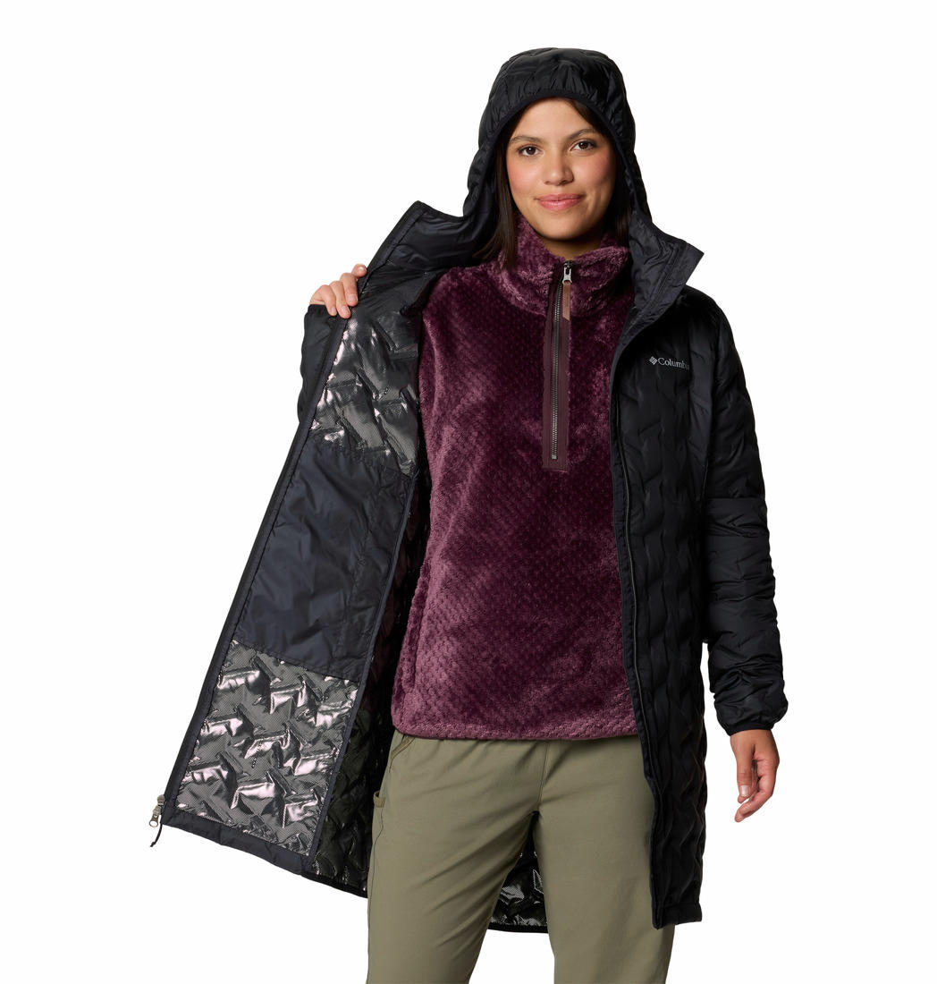Columbia Womens Black Delta Ridge II Long Down Jacket