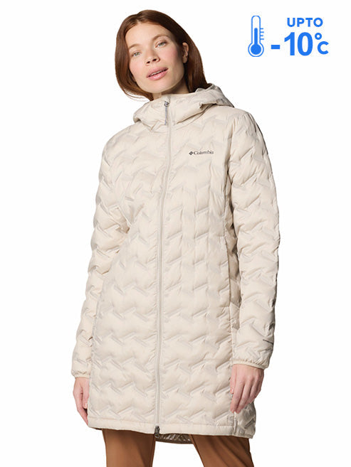 Columbia Women Beige Omni-Heat Reflective Delta Ridge II Hooded Down Jacket