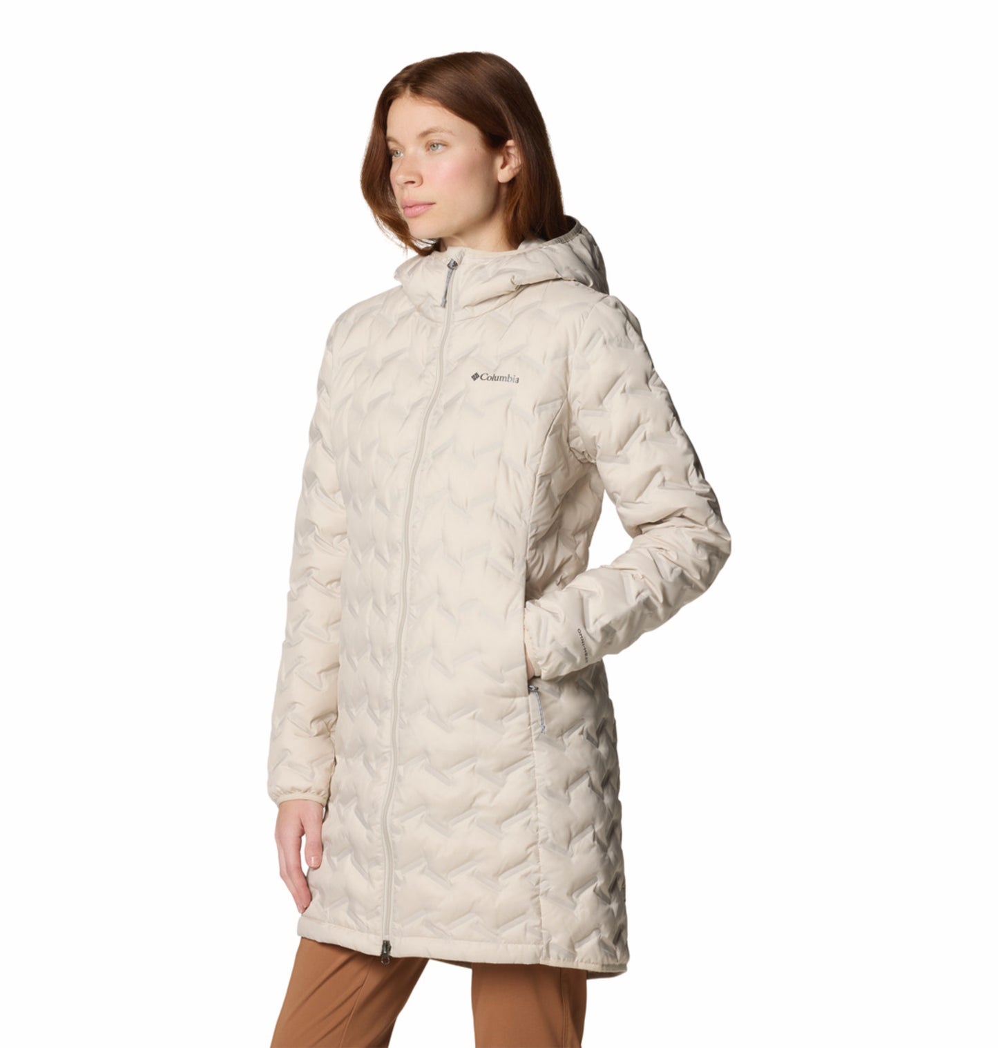 Columbia Women Beige HEAT SEAL Delta Ridge II Down Jacket