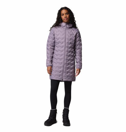 Columbia Women Purple Omni-Heat Reflective Delta Ridge II Long Hooded Down Jacket