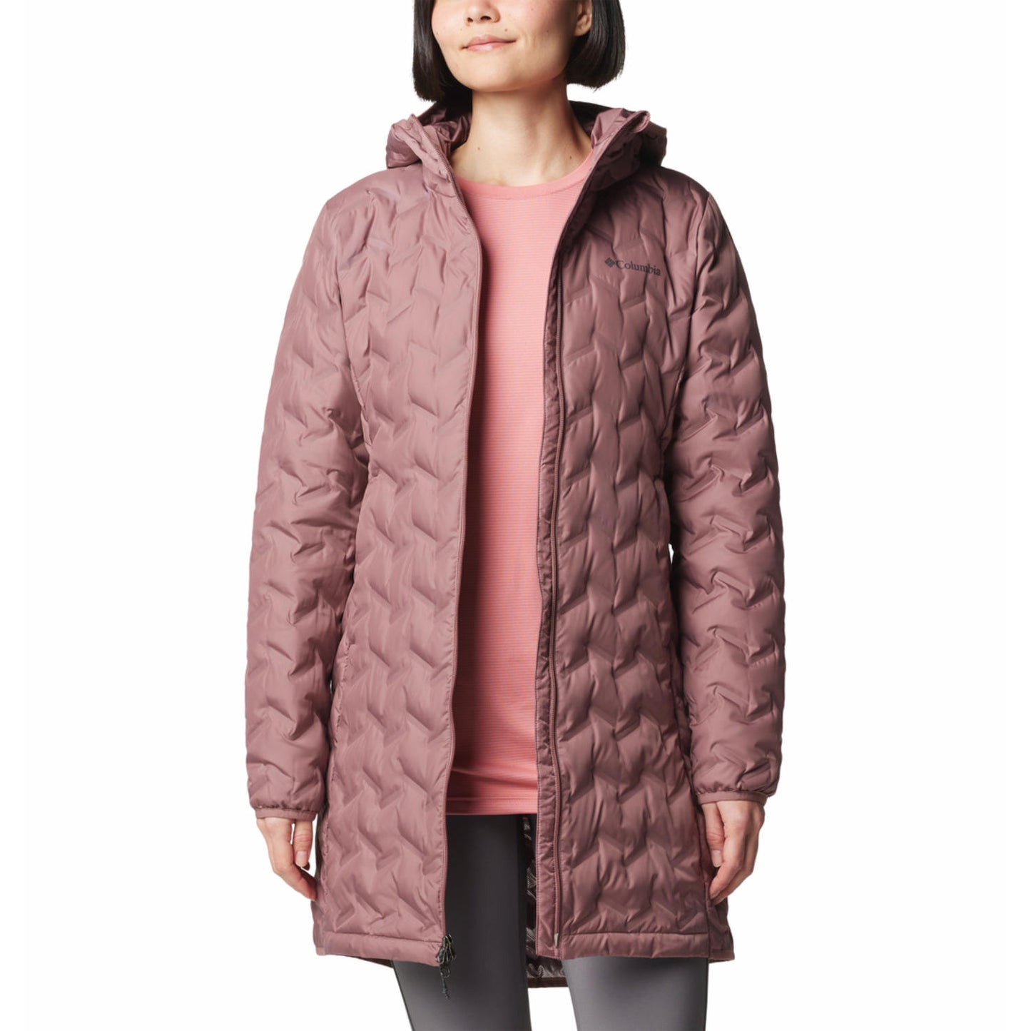 Columbia Womens Red Delta Ridge II Long Down Jacket