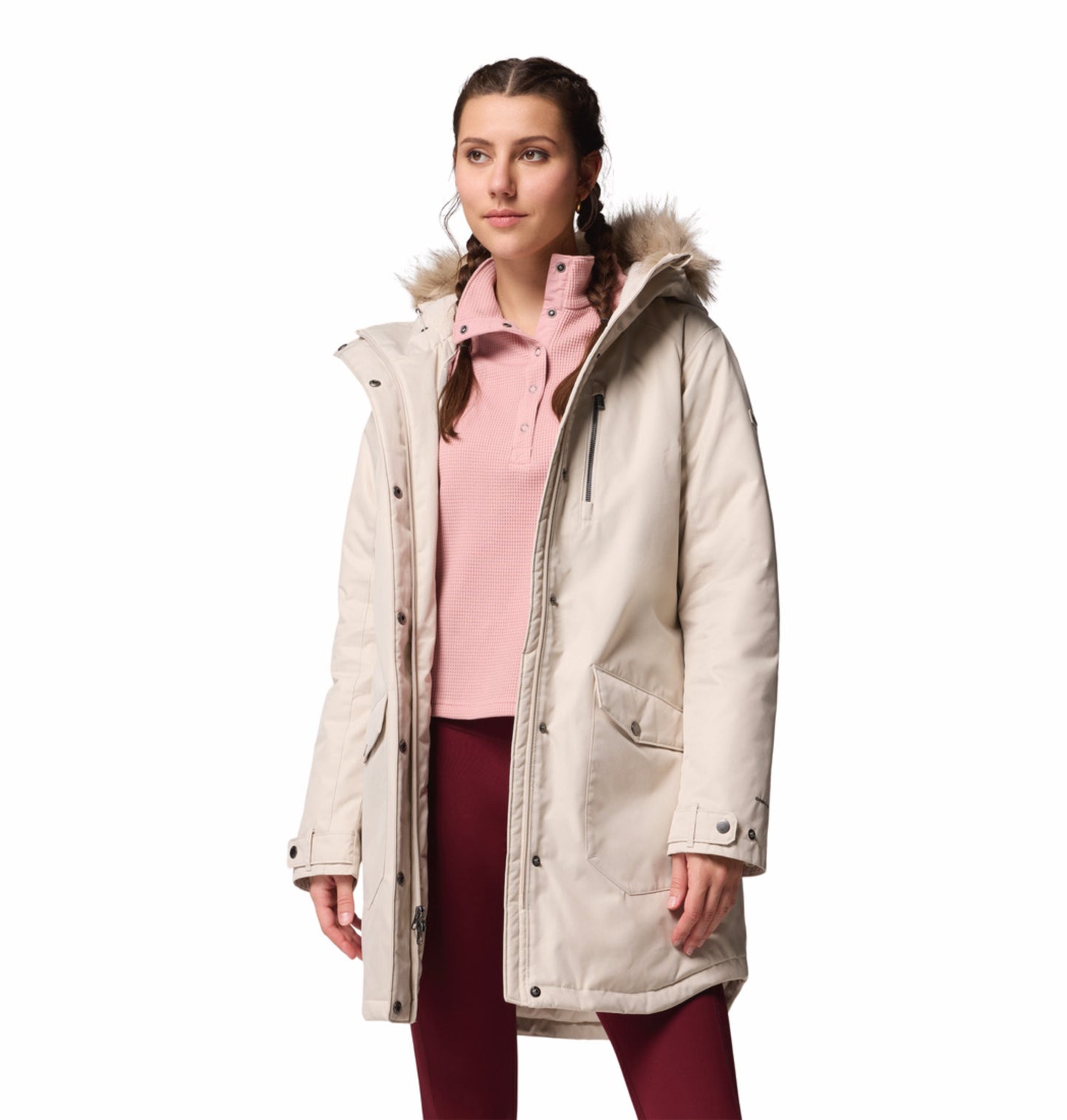 Columbia Women Beige OmniHeat Reflective Suttle Mountain Insulated Jacket