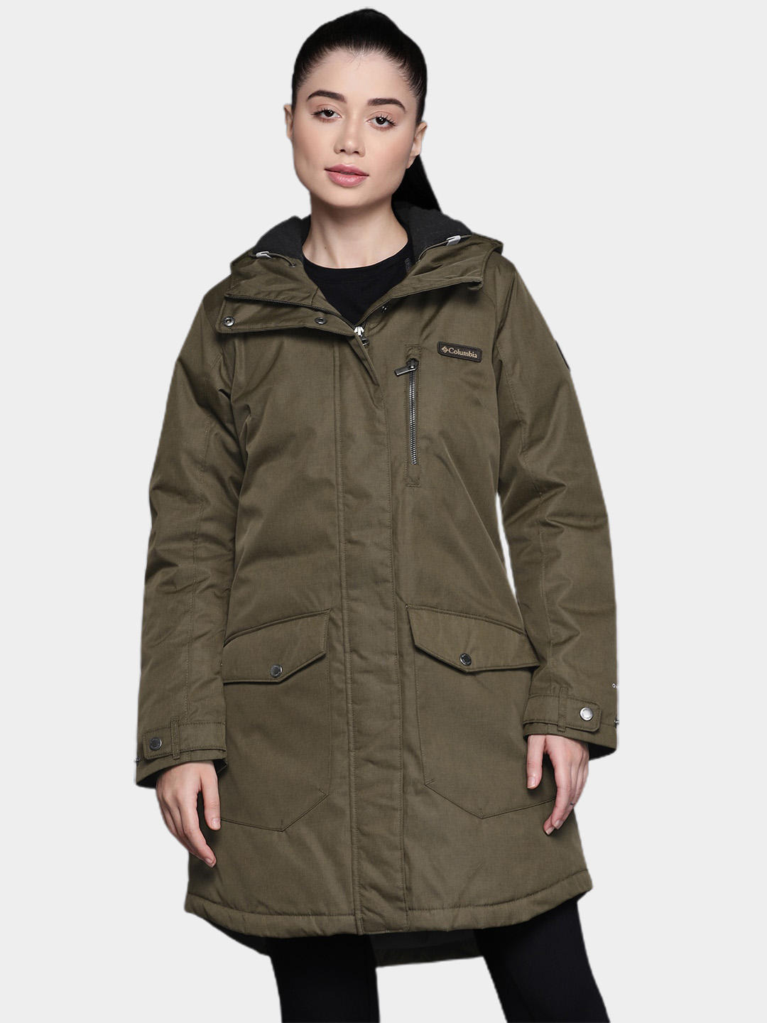 Columbia Women Olive Suttle Mountain Long Insulated Jacket