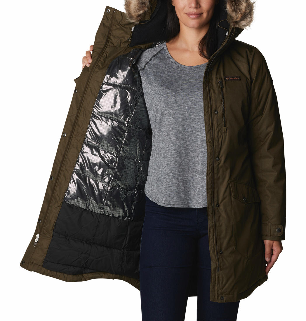 Columbia Women Olive Suttle Mountain Long Insulated Jacket
