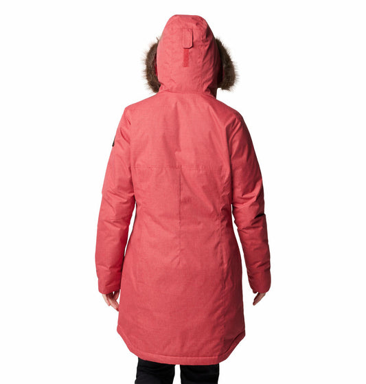 Columbia Womens Red Suttle Mountain Long Insulated Jacket