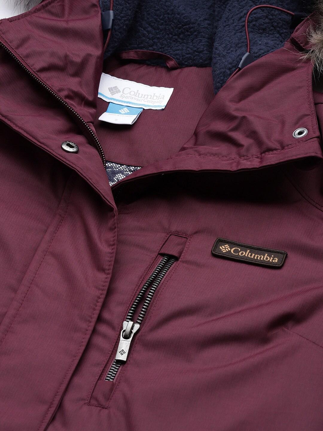 Columbia Women Maroon Suttle Mountain Long Insulated Jacket