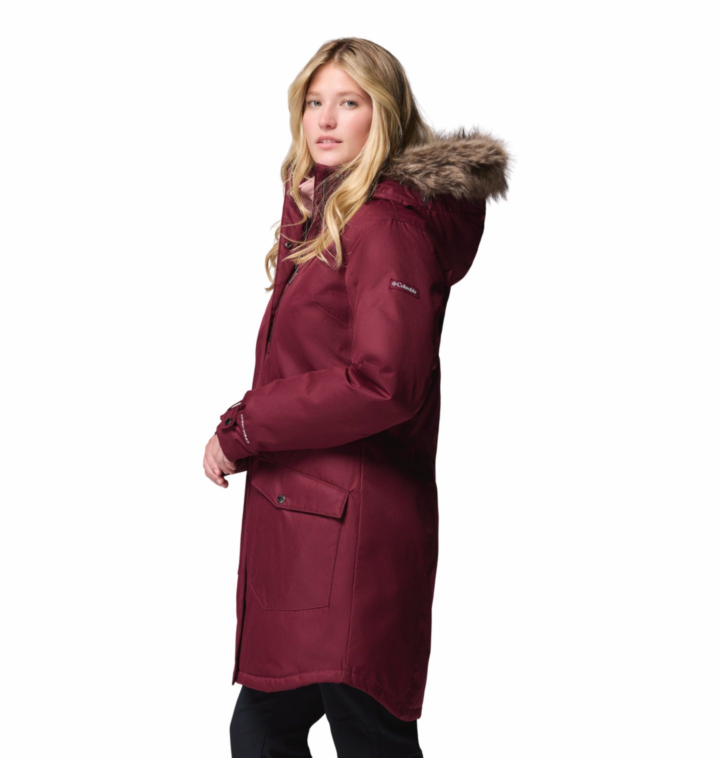 Columbia Women Maroon OmniHeat Reflective Suttle Mountain Insulated Jacket