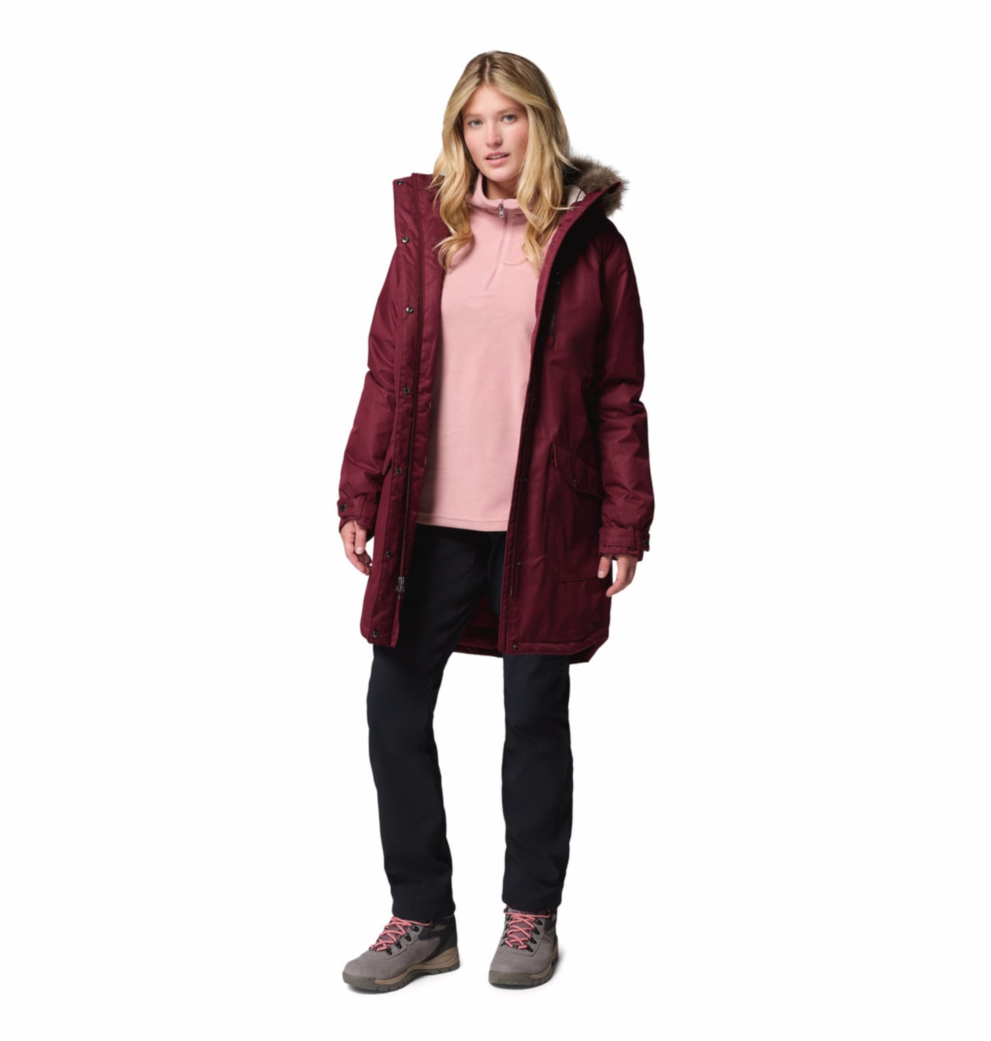 Columbia Women Maroon OmniHeat Reflective Suttle Mountain Insulated Jacket