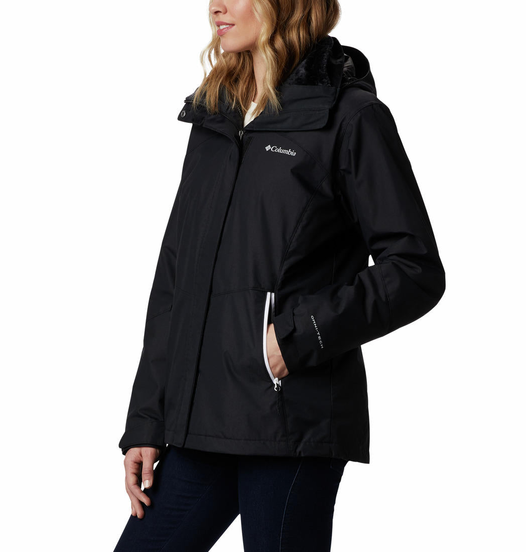 A Women Wearing Columbia Women Black Bugaboo II Fleece Interchange Jacket