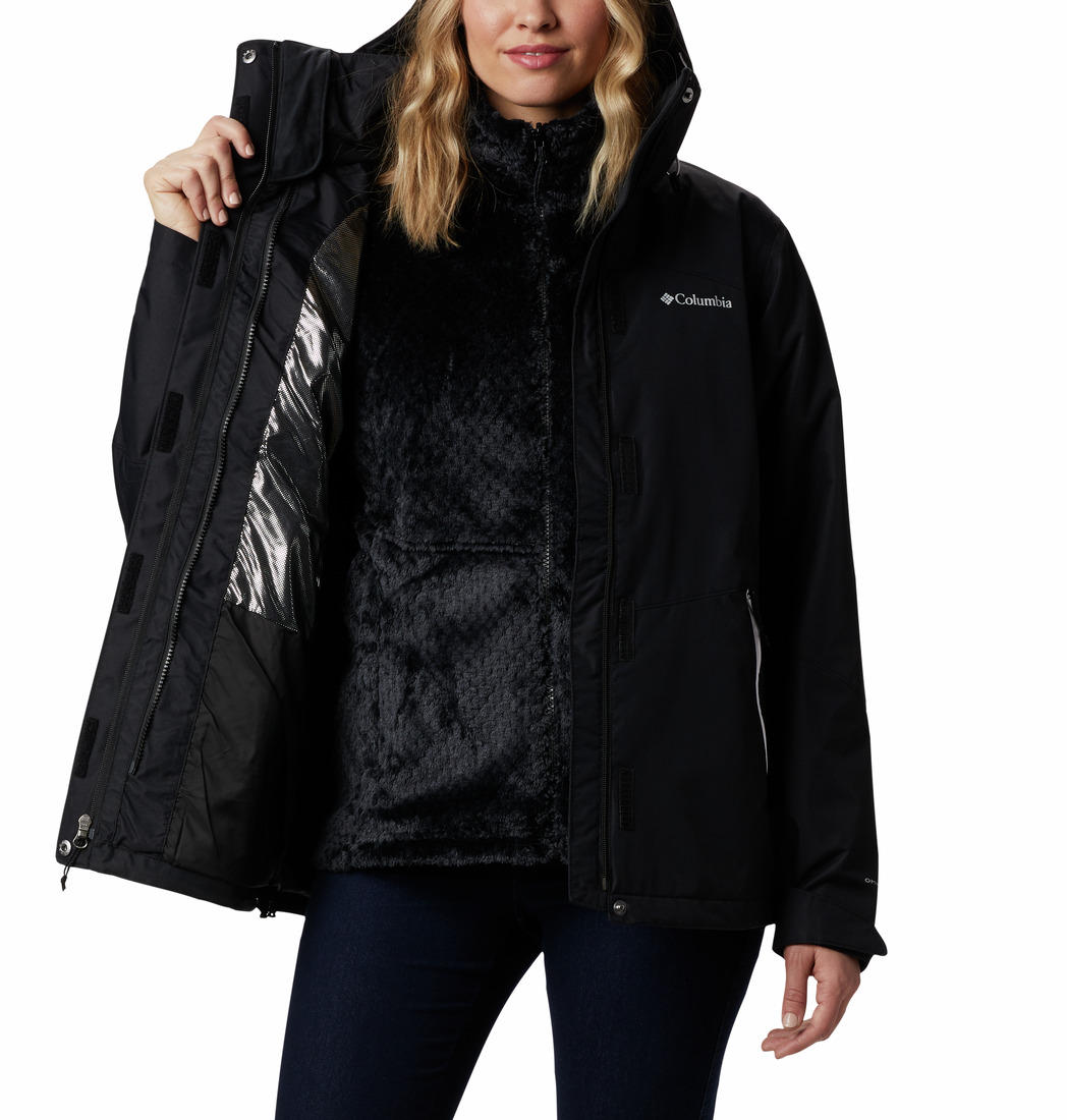Columbia Women Black Bugaboo II Fleece Interchange Jacket