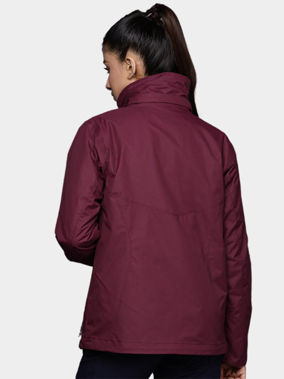 Columbia Women Maroon Bugaboo II Fleece Interchange Jacket