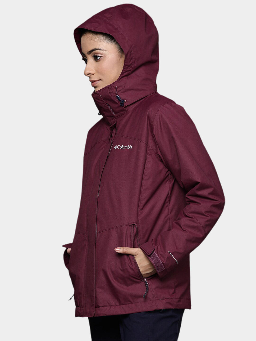 Columbia Women Maroon Bugaboo II Fleece Interchange Jacket