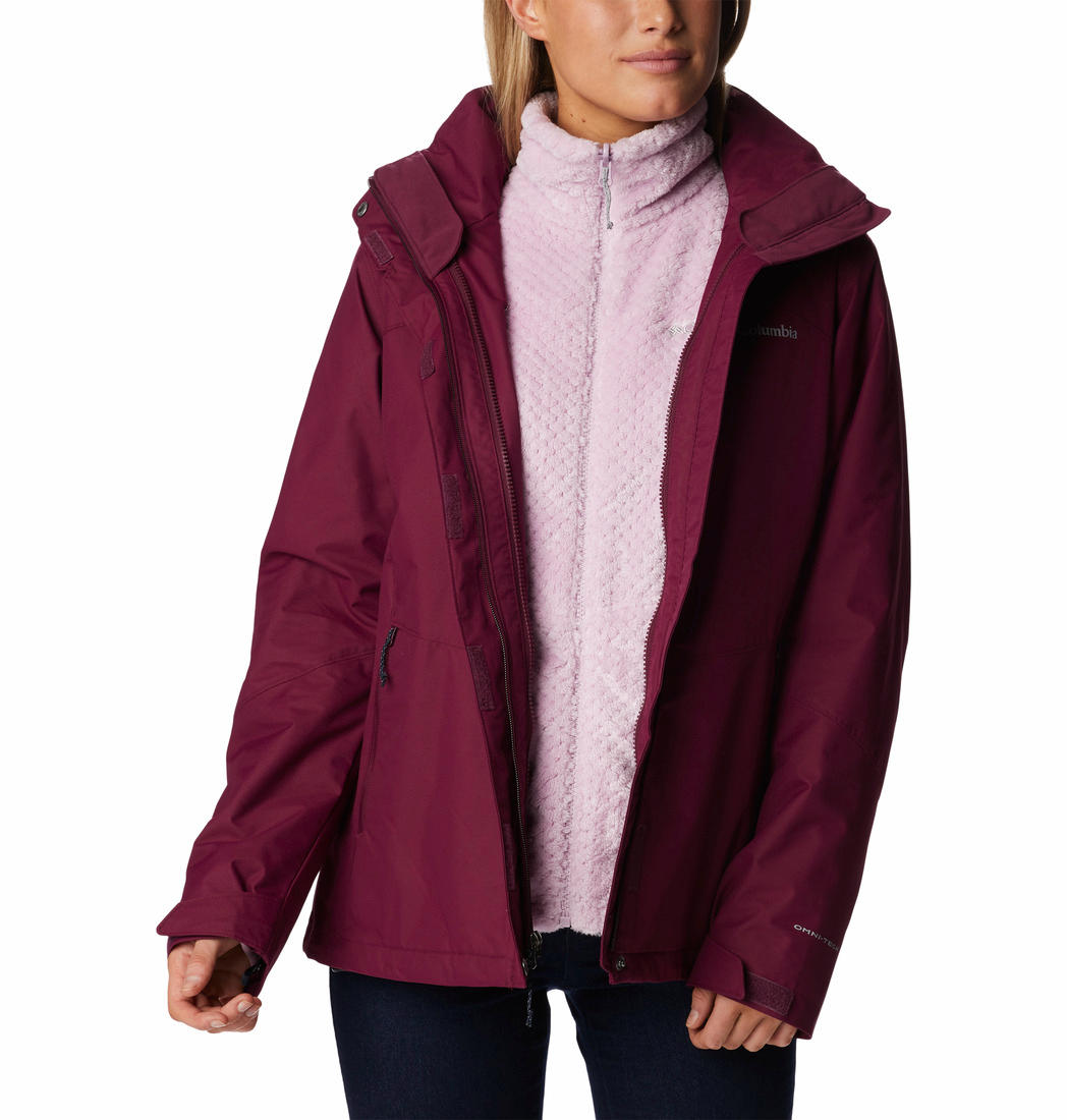 Columbia Women Maroon Bugaboo II Fleece Interchange Jacket