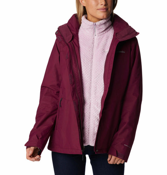 Columbia Women Maroon Bugaboo II Fleece Interchange Jacket