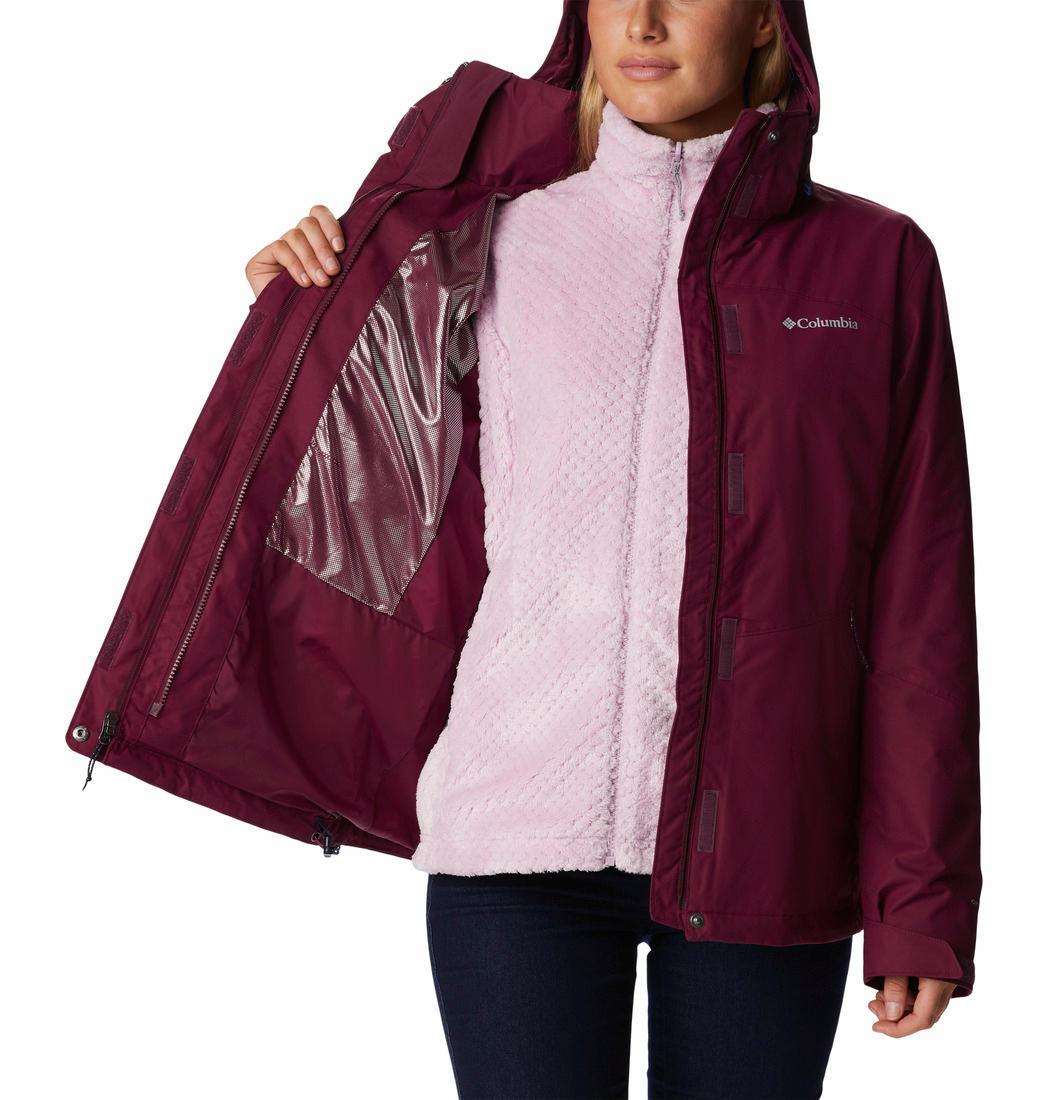 Columbia Women Maroon Bugaboo II Fleece Interchange Jacket