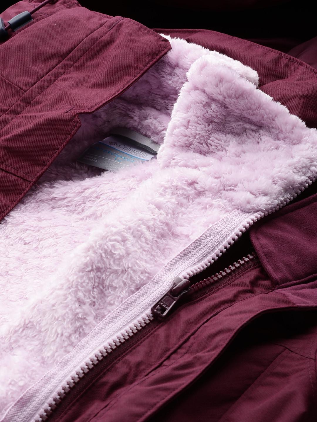 Columbia Women Maroon Bugaboo II Fleece Interchange Jacket