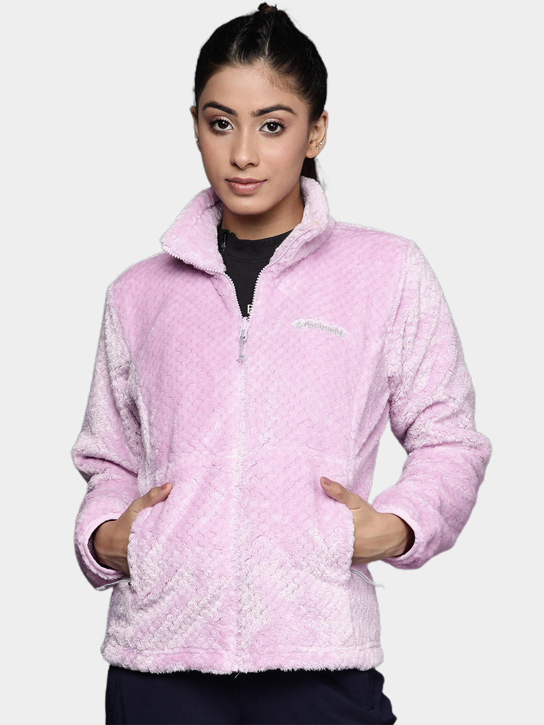 Columbia Women Maroon Bugaboo II Fleece Interchange Jacket