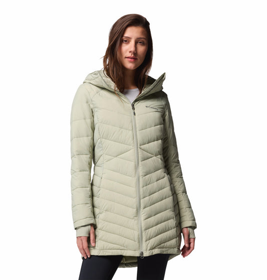 Columbia Women Green Omni-Heat Inifnity Joy Peak II Mid Hooded Down Jacket