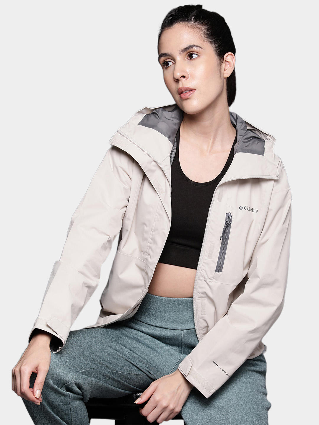 Columbia Women Beige Hikebound Rain Jacket