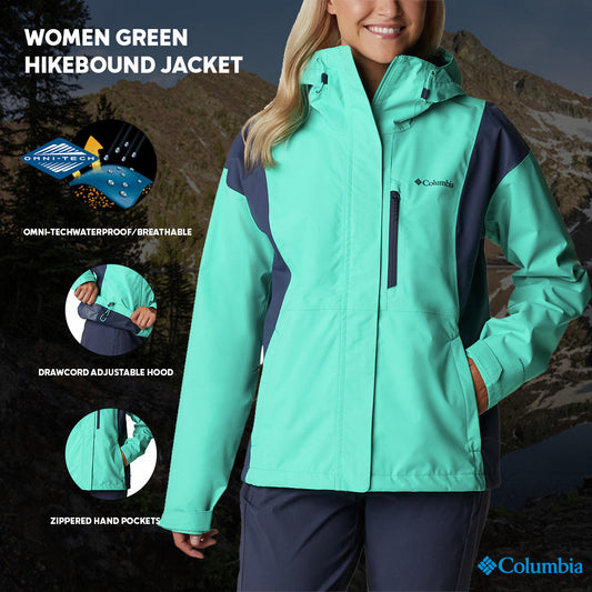 Columbia Women Green Hikebound Rain Jacket