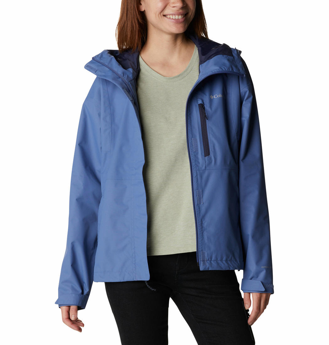 Columbia Women Blue Omni-Tech Hikebound Waterproof Rain Jacket