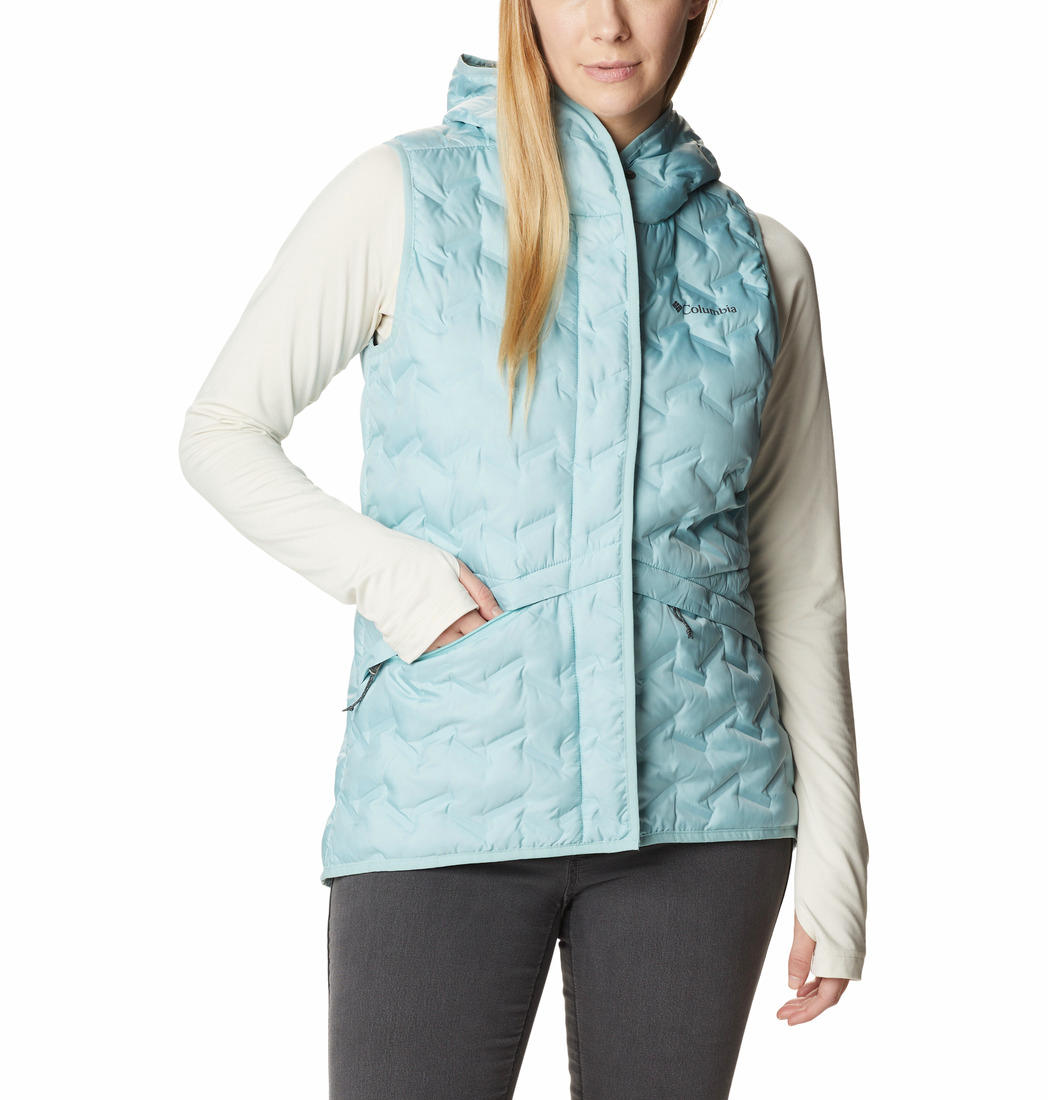 Columbia Women Blue Delta Ridge Hooded Vest