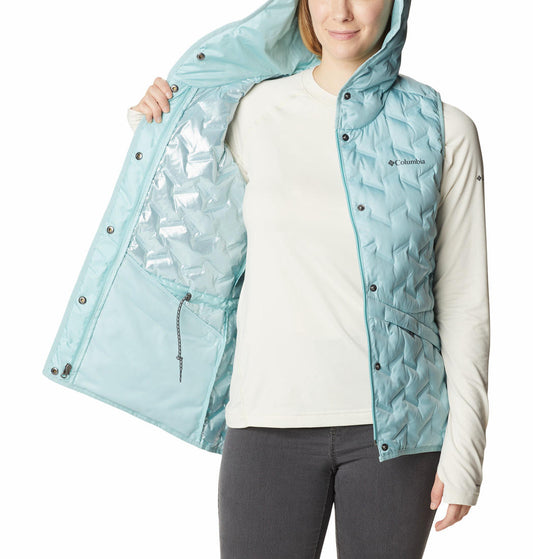 Columbia Women Blue Delta Ridge Hooded Vest