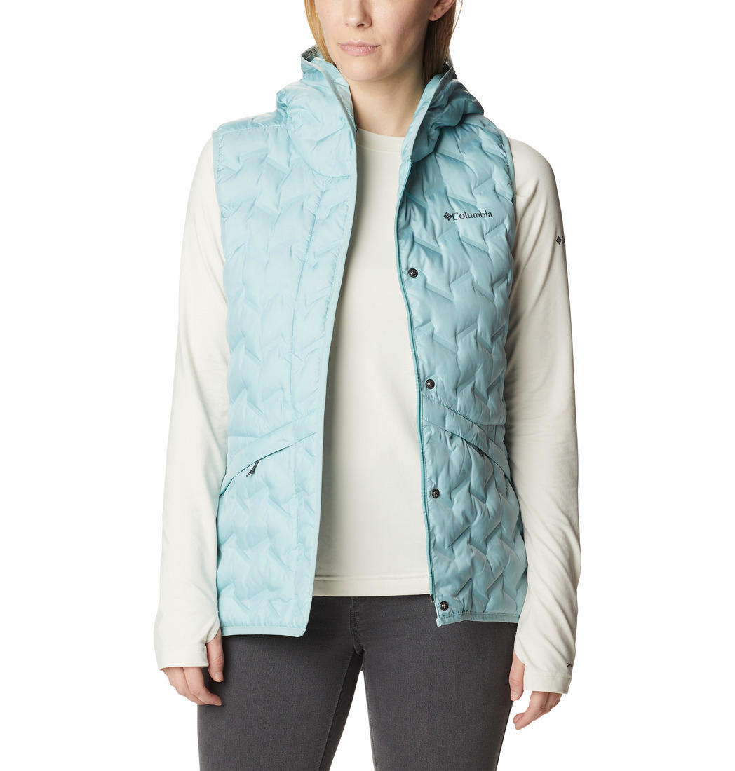 Columbia Women Blue Delta Ridge Hooded Vest