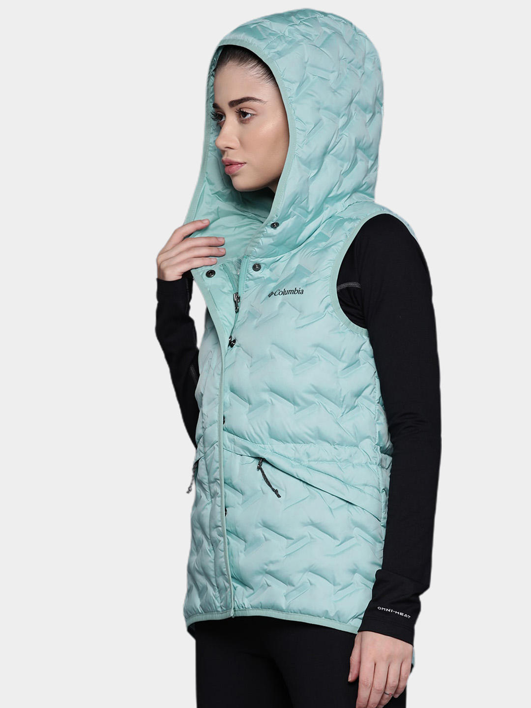 Columbia Women Blue Delta Ridge Hooded Vest