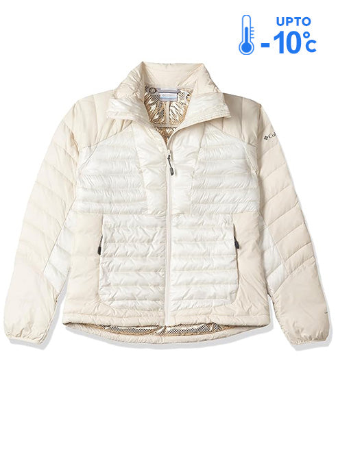 Columbia Women White Omni-Heat Inifnity Labyrinth Loop Down Jacket