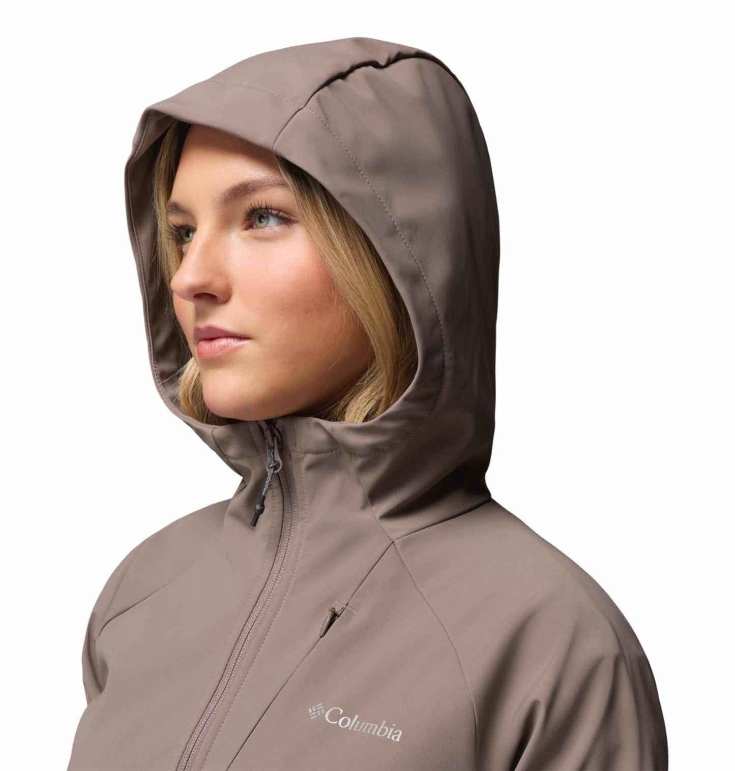 women brown omni shield trailborne soft shell jacket