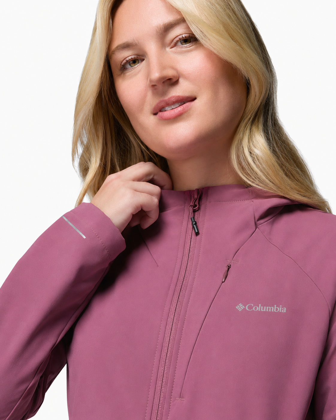 women purple omni shield trailborne soft shell jacket