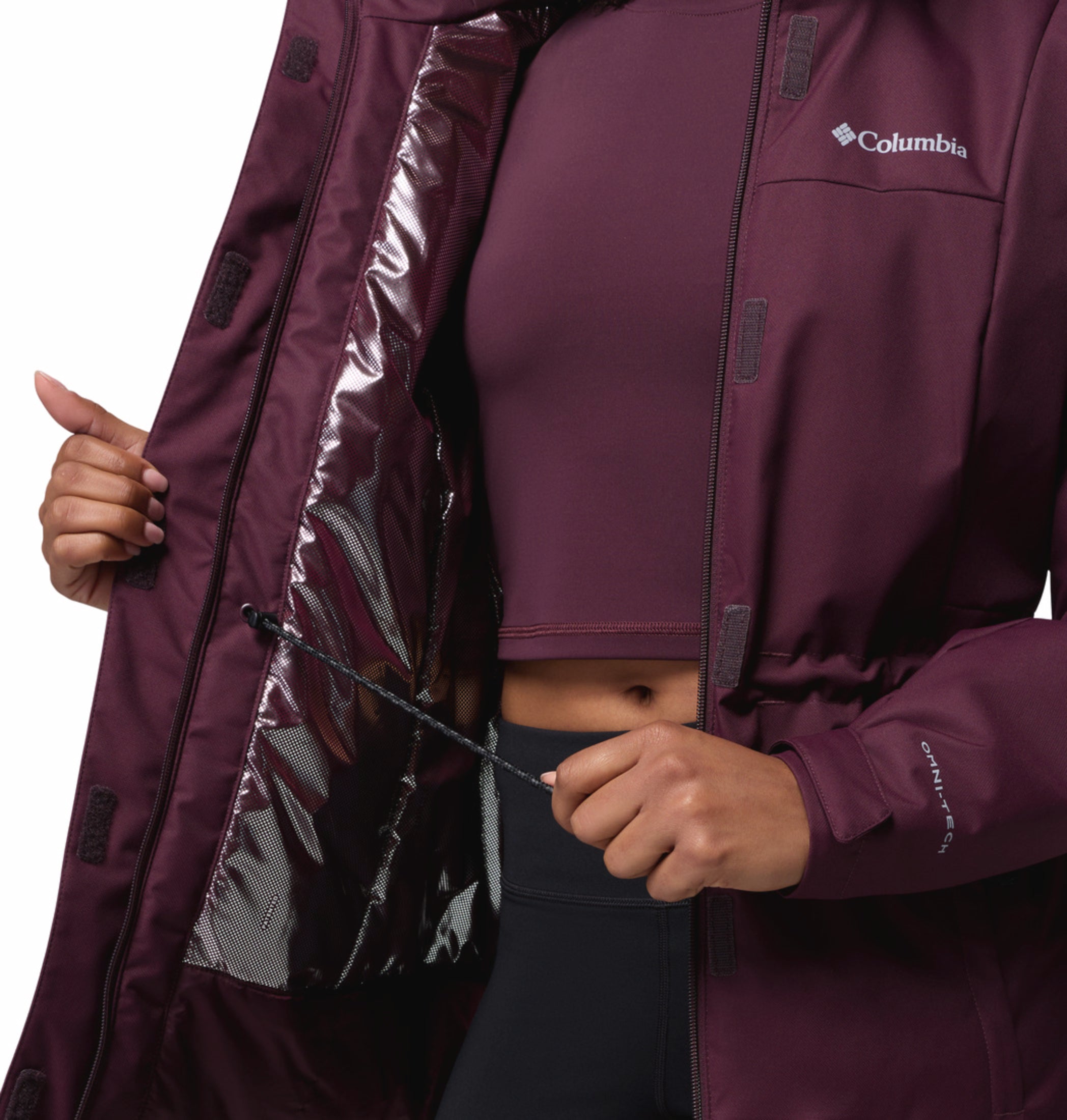 women red omni heat reflective hikebound ii jacket