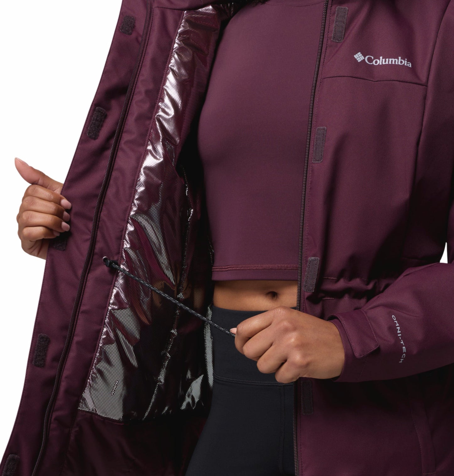 women red omni heat reflective hikebound ii jacket