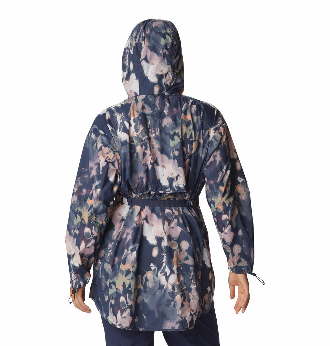 Columbia Women Navy Blue Parkette Long Wind Jacket (Sun Protection)
