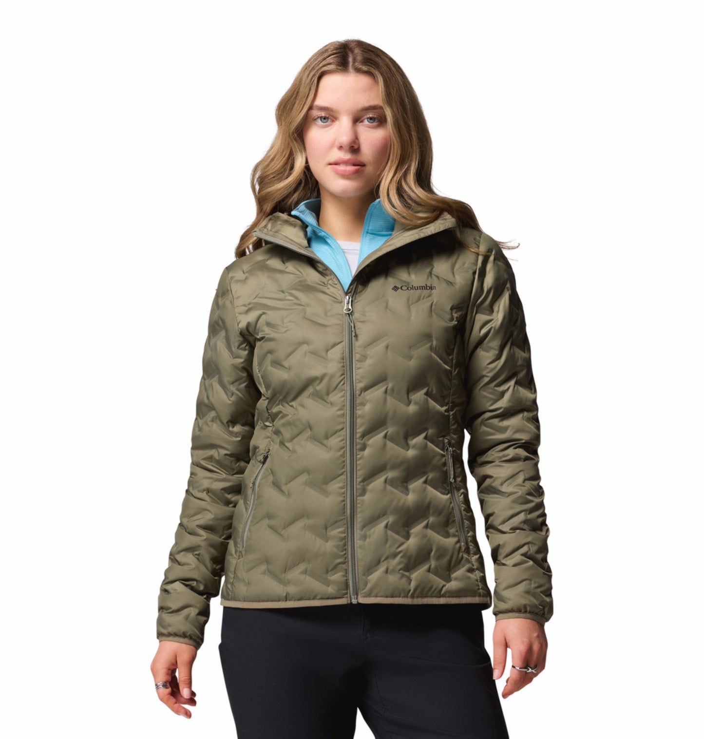 Columbia Women Green Omni-Heat Reflective Delta Ridge II Hooded Down Jacket